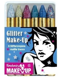 Schminkstiften 6 kleuren glitter - Schmink