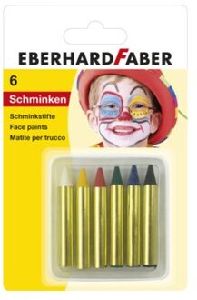 schminkstiften Eberhard Faber klein, set 6 kleuren op blisterkaart