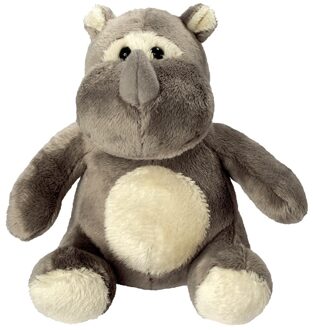 Schmoozies knuffel neushoorn - pluche - 14 cm - grijs - dieren knuffels Multi