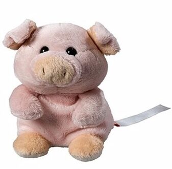Schmoozies Knuffeldier varken/big - Pluche - 11 cm - boerderij dieren knuffel Multi