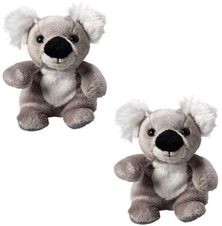 Schmoozies MBW Knuffel Koala - 2x - grijs - 11 cm - pluche - knuffeldier - zittend model