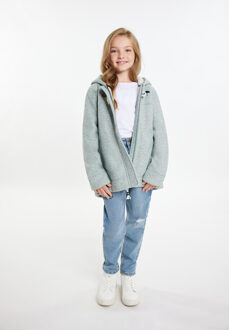 Schmuddelwedda Gebreide fleecejas met ruches voor meisjes Meisjes mint melange - 7J / 122cm