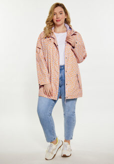 Schmuddelwedda Grote maat regenjas Dames Pastel Lavendel Oranje Leeuw