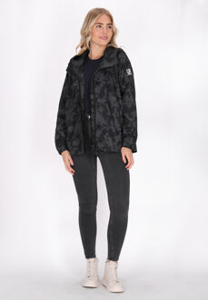 Schmuddelwedda Oversized anorak Dames Donkergrijs zwart camouflage Zwart/Donkergrijs - L