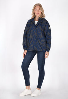 Schmuddelwedda Oversized anorak Dames Donkergrijze marinecamouflage Blauw/Donkergrijs - S