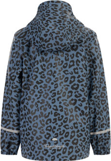 Schmuddelwedda Regenjas Meisje Blauw grijs zwart Leeuw Veelkleurig