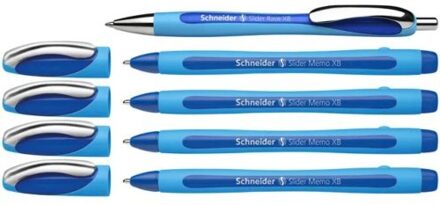 Schneider Balpen schneider slider memo xb blauw 4st + 1 Gratis slider balpen