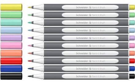 Schneider brushpen paint-it 070 versie 1, 10 stuks in kartonetui