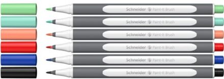 Schneider brushpen paint-it 070 versie 2, 6 stuks