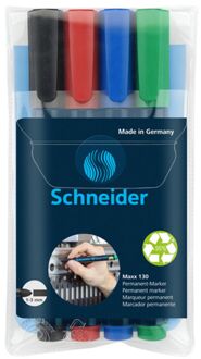 Schneider Marker Schneider Maxx 130 permanent ronde punt etui á 4 stuks Wit