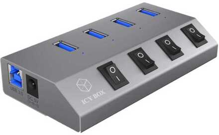 SchnellladegerŠt 4-Port IcyBox USB 5V 20W IB-HUB1405 (g)