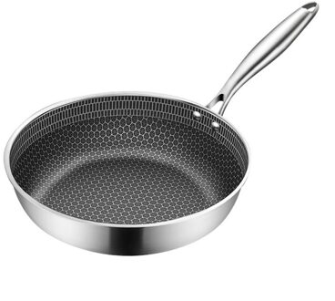 Schnesland Rvs Koekenpannen Non-stick Ongecoat Pan Inductie Bodem 26cm