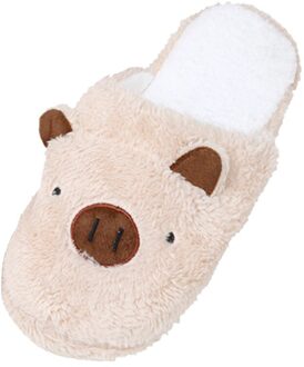 Schoenen Vrouw Mooie Varken Thuis Schoenen Vloer Zachte Streep Slippers Vrouwelijke Schoenen Dames Pantoffels Winter Chaussures Femme 36-40 # A35 koffie / 38