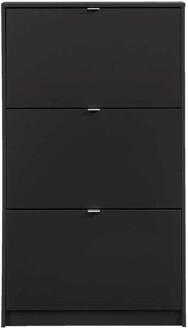 Schoenenkast Hamburg 3 Kleppen - 123,6x70,3x24 Cm - Spaanplaat - Zwart