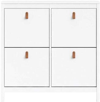 Schoenenkast Madeira - 103x102x25 Cm - Spaanplaat - Wit
