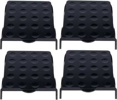 Schoenenopbergers - 4x - zwart - kunststof - 2 paar - ruimtebesparend - schoenenrek