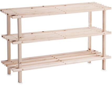 Schoenenrek - 3-laags - hout - 80 cm Bruin