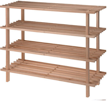 Schoenenrek - 4-laags - 77 x 26 x 65 cm - hout - schoenenstandaard - schoenen opbergen rek
