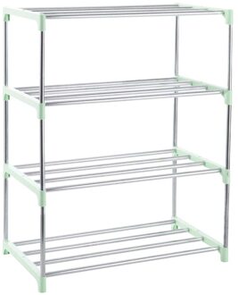 Schoenenrek 4 Tiers Afneembare Stofdicht Metalen Plastic Schoen Kast Thuis Staande Ruimtebesparend Standhouder Schoenen Organizer