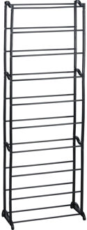 Schoenenrek - metaal - 10-laags - zwart - 50 x 24 x 130 cm - Schoenenrekken