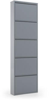 Schoenenrek Ode 50 x 168,5 cm 5 deuren grijs