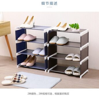 Schoenenrek Roestvrij Staal Slaapzaal Kleine Schoenenrek Multifunctionele Schoenenkast Four coats of bruin.