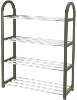 Schoenenrek/schoenenstandaard - 4-laags - grijs - 50 x 19 x 65 cm - metaal