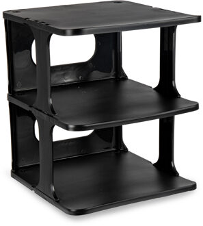 Schoenenrek - verticaal - stapelbaar - zwart - kunststof - 26 x 25 x 30 cm - voor 3x paar schoenen