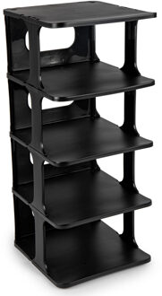 Schoenenrek - verticaal - stapelbaar - zwart - kunststof - 26 x 25 x 58 cm - voor 5x paar schoenen