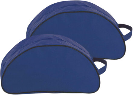 Schoenentas - 2x - donkerblauw - 35 x 17 x 14 cm - 8 liter - ritssluiting - sport opbergtas