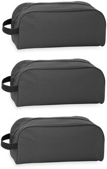 Schoenentas/Reistas - 3x stuks - zwart - 8 liter - 35 x 16 x 15 cm - Reis opbergtas voor een paar sc