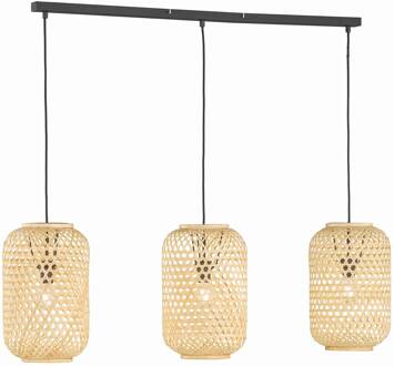 Schöner Wohnen Calla hanglamp 3-lamps Natur bamboe naturel, zwart