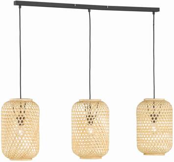 Schöner Wohnen Calla hanglamp 3-lamps naturel bamboekleur naturel, zwart