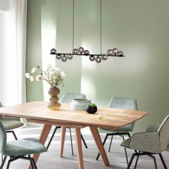 Schöner Wohnen Hanglamp Dubai, rookglas, 13-fl., G9 zwart, rookgrijs