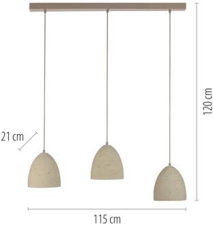 Schöner Wohnen hanglamp Traventa, 3-lamps, beige, E27