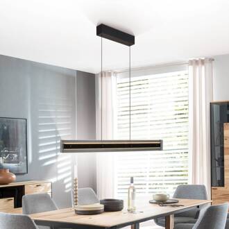 Schöner Wohnen LED hanglamp Lena, zwart, dimbaar, lift zwart, rookgrijs