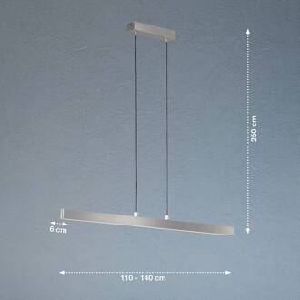 Schöner Wohnen LED strip hanglamp, aluminium aluminium mat, zwart