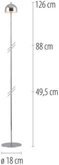 Schöner Wohnen LED vloerlamp op accu Bellies chroom, IP54 3.000K
