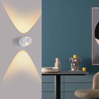 Schöner Wohnen LED wandlamp Chia, wit, 3.000 K, up/down