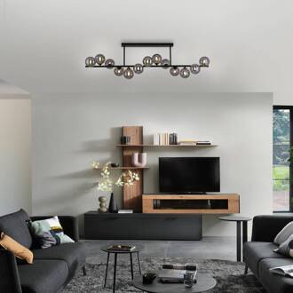 Schöner Wohnen Plafondlamp Dubai, rookglas, 13-lichts, G9 zwart, rookgrijs