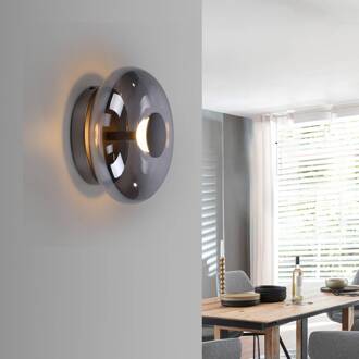 Schöner Wohnen SCHÖNER WOHNEN LED plafondlamp Posh, rookglas, 3.000 K rookgrijs, zwart