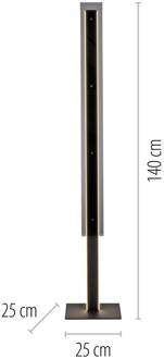 Schöner Wohnen SCHÖNER WOHNEN LED vloerlamp Lena, ijzer, zwart, dimmer zwart, rookgrijs