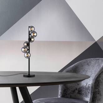 Schöner Wohnen SCHÖNER WOHNEN Tafellamp Dubai, rookglas, 6-lamps, G9 zwart, rookgrijs