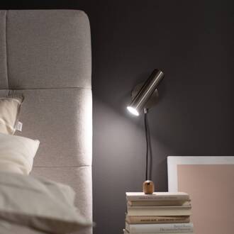 Schöner Wohnen Stina LED wandlamp nikkel dimbaar nikkel, zwart