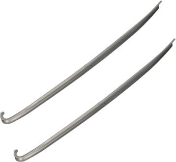 Schoenlepel - 2x - lang - kunststof - grijs - 77 cm - schoentrekker