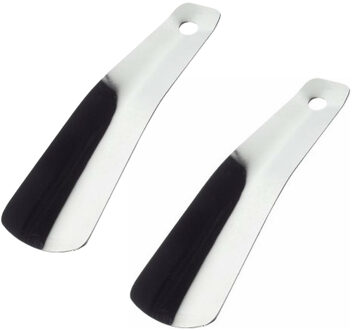 Schoenlepel - 2x - zilver - 15 cm - nikkel - schoen instaphulp - schoenen accessoires