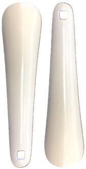Schoenlepel kunststof - 2x - wit - 15 cm - Schoen instaphulp - Schoenen accessoires