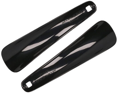 Schoenlepel kunststof - 2x - zwart - 15 cm - Schoen instaphulp - Schoenen accessoires