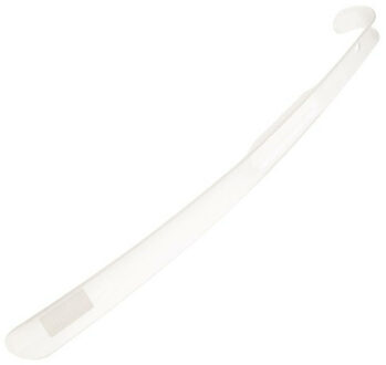 Schoenlepel - transparant - met haak - 42 cm - kunststof - instaphulp