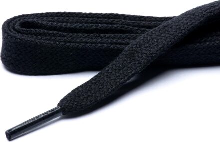 Schoenveters zwart plat dikte 1 mm (extra breed 12 mm) Wit - 90cm
